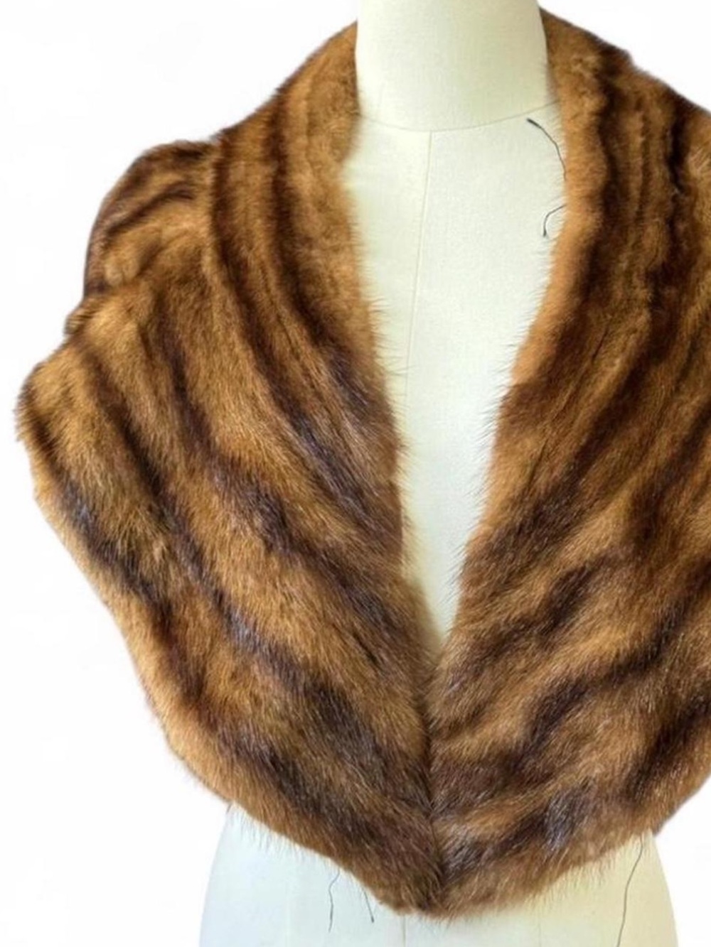 vintage almost antique real mink fur collar appliqué / stole 🐻🤎